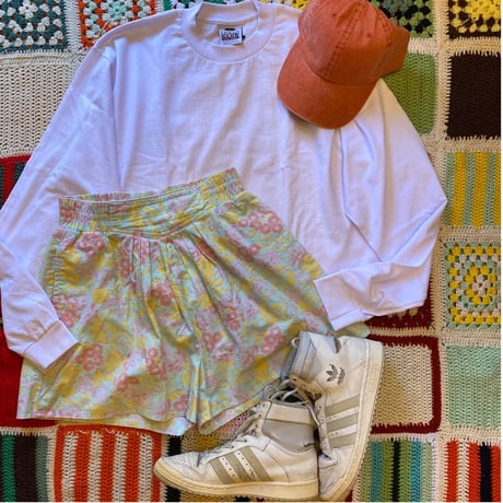 [USED] 花柄 COTTON フレアショーツ