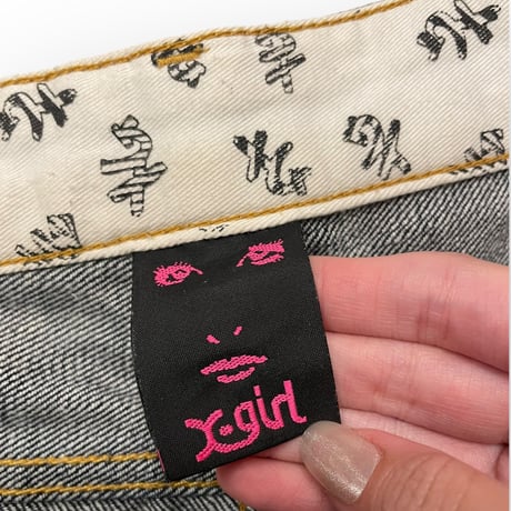 [USED] "X-girl" DENIM mini skirt