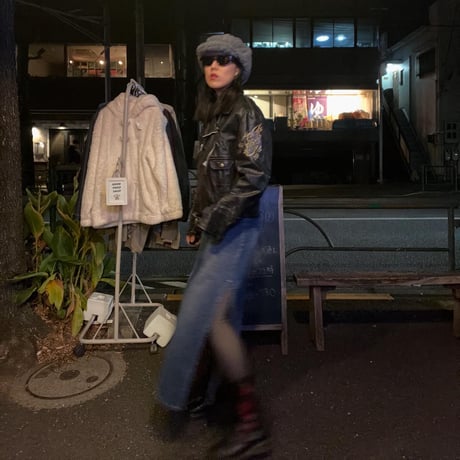 [USED] Hand Paint x "BORO" ライダース Leather JKT ♡🐺
