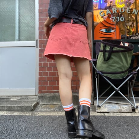 [USED] Orange denim skirt