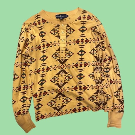 [USED] Ralph Lauren インディアン柄 Henley
