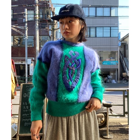 [USED]GOOD COLOR🫐mohair knit