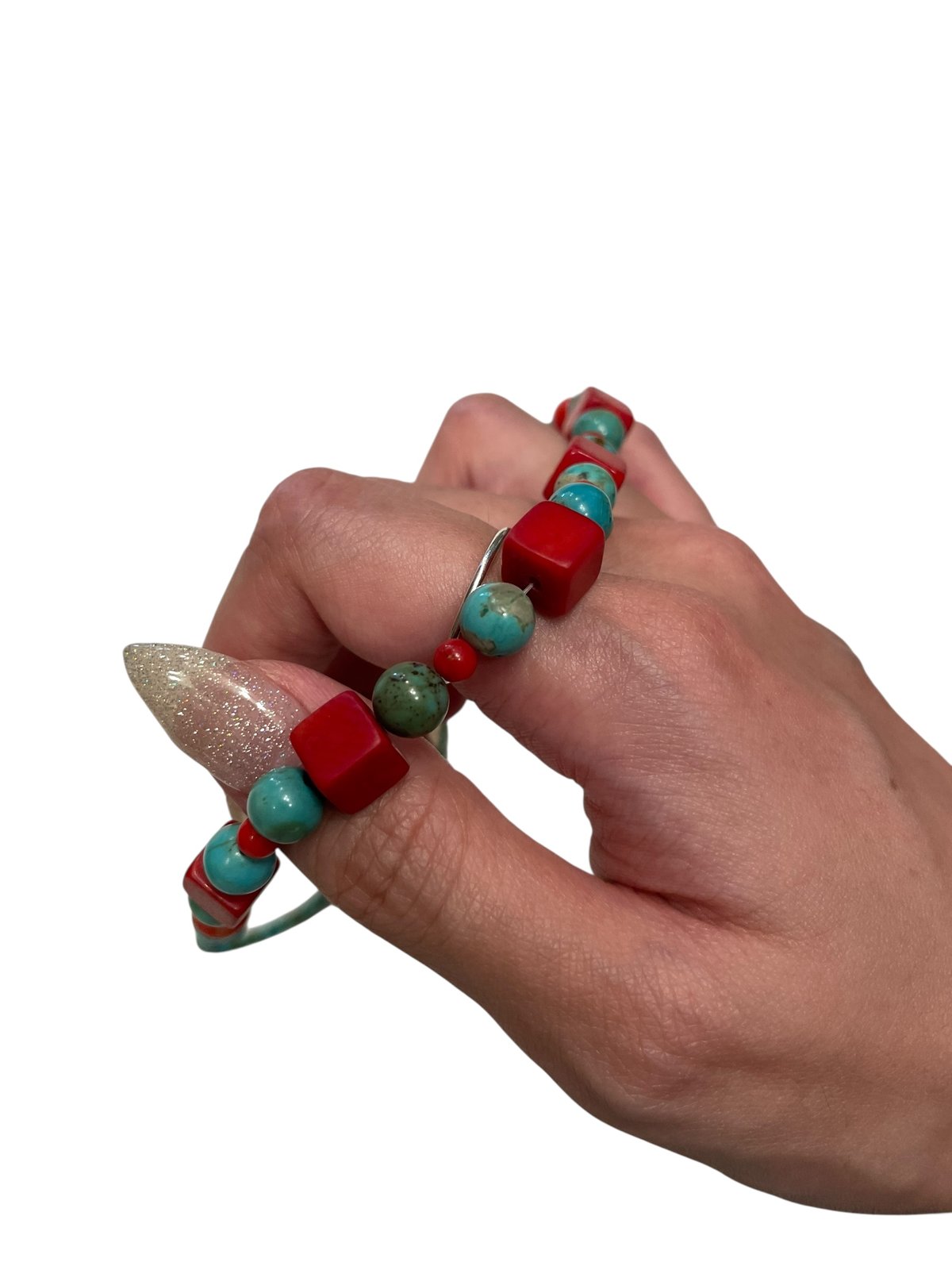 k*2様 SAAD ヒーシー ターコイズビーズネックレス 約43cm k*2様 SAAD