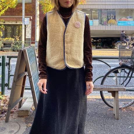 [USED] Sears "ROEBUCKS" ボアデニムVEST♡