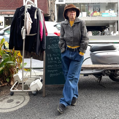 [USED] 千鳥格子WOOLショート丈ジャケット
