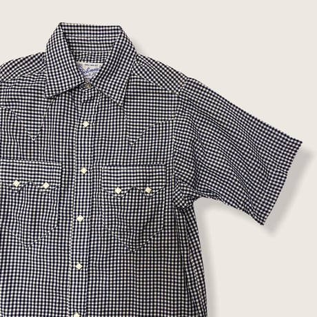 [USED] "Rockmount" ギンガムチェックウエスタンSHIRT！(NAVY)