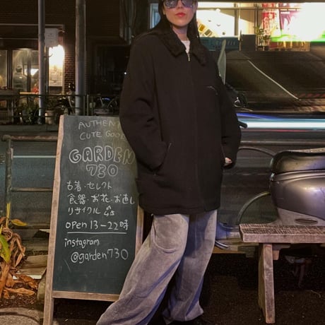 [USED]ボア襟 BLACK WOOL コート　JKT