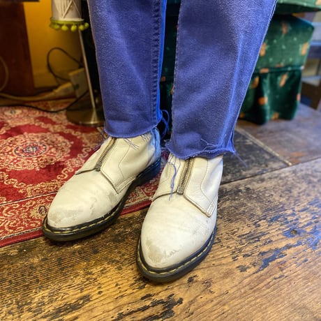 [USED] Dr.Martens  WHITE ZIP BOOTS