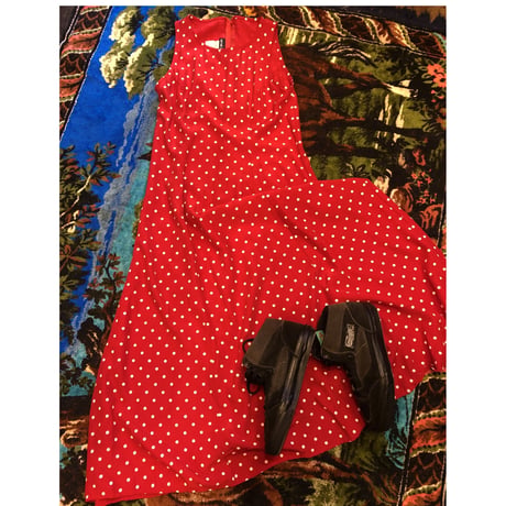 [USED]  DOT柄ロングワンピース