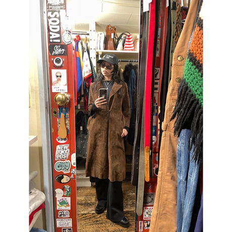 [USED] Real  Leather ブラウンスエード コート