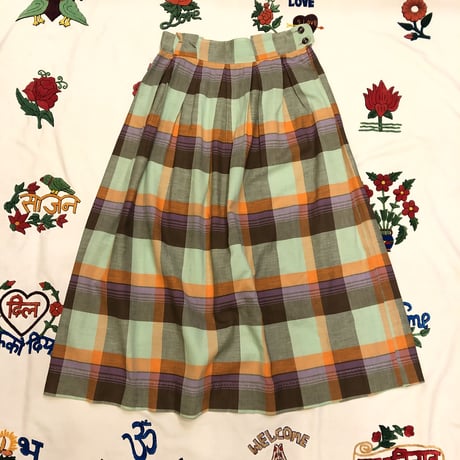 [USED] マドラスチェック ロングSKIRT