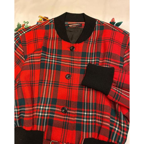 [USED] 赤タータンチェックワンピース❣️