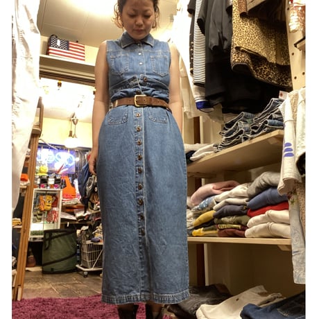 [USED] フロントボタンデニムLONG SKIRT♡