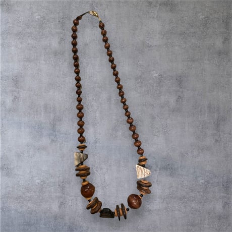 [USED] African wood ビーズネックレス