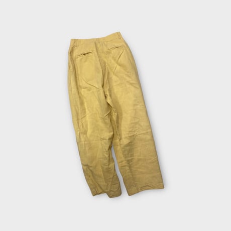 [USED] Yellow LINEN 2タック PANTS W27