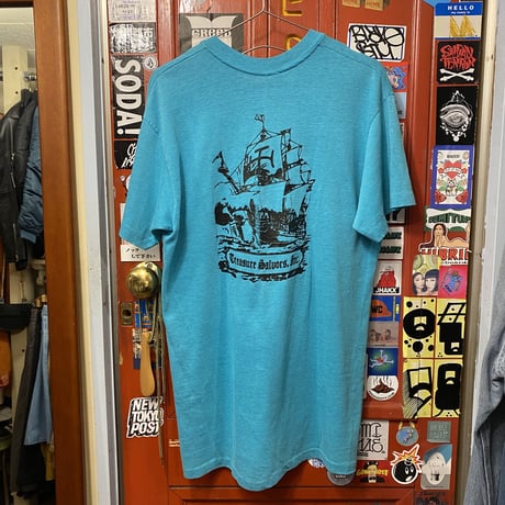 [USED] 70's vintage ターコイズブルーPRINT TEE