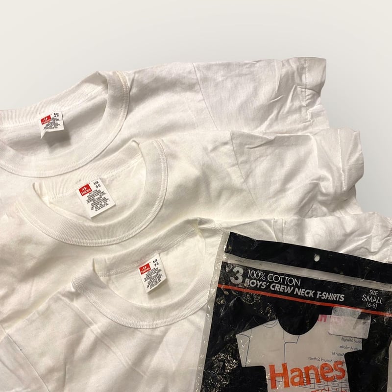 DEADSTOCK] BOYS Hanes 白Tee early90's DEAD STO