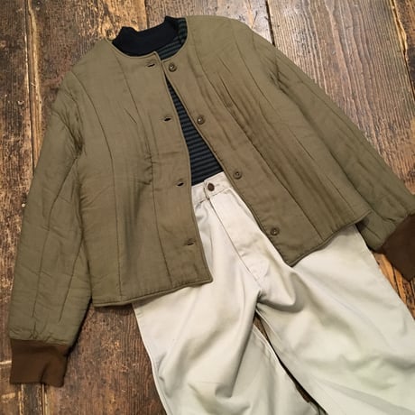 [USED] リブボーダーモックネックニット