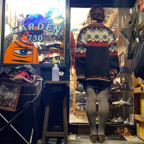 [USED] ノルディック柄ハーフZIPニット