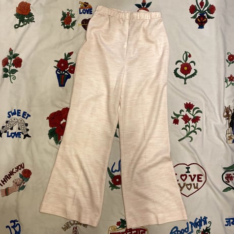 [USED] 70's EURO ポリPANTS(かすりPINK)