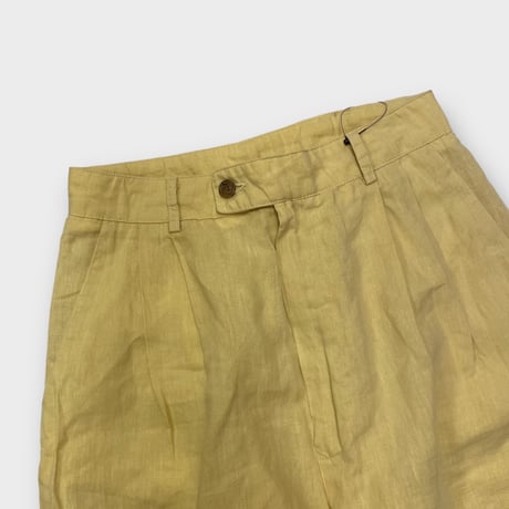 [USED] Yellow LINEN 2タック PANTS W27