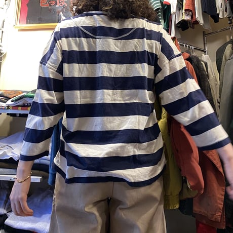 [USED] ヘンリーネック ボーダーTee