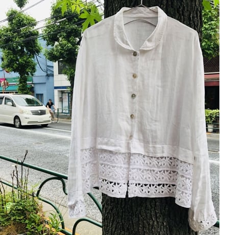 [USED] 白リネンシャツ