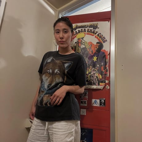 [USED]  両面 オオカミ🐺🔥 プリント Tee