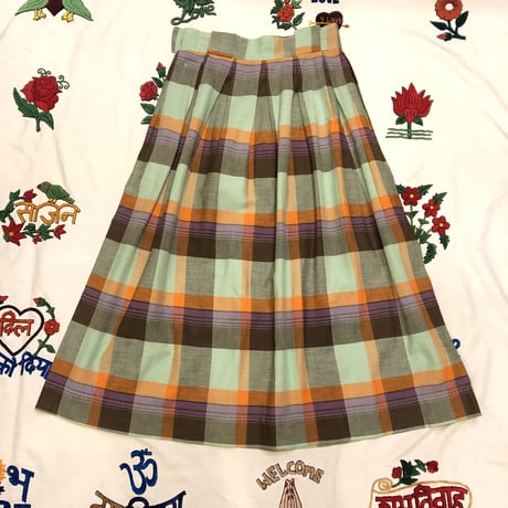[USED] マドラスチェック ロングSKIRT