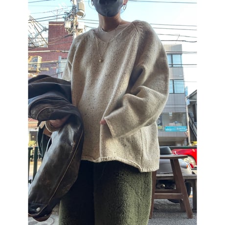 [USED] Wool Rich Vネックネップニット