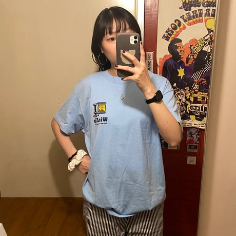 [USED] "winzip" ブルーのプリントTee