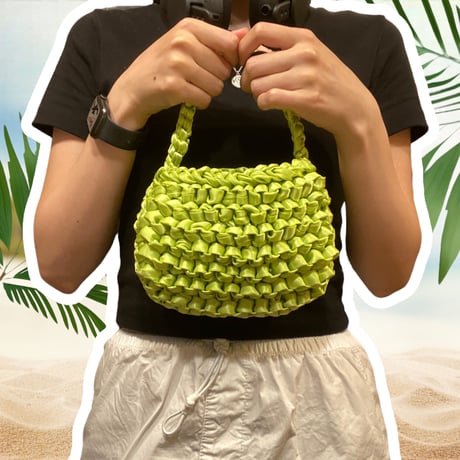 [SELECT] ミニ♡サテン地編みBAG