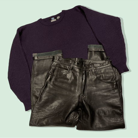 [USED] made in PAKISTAN!! LEATHER PANTS