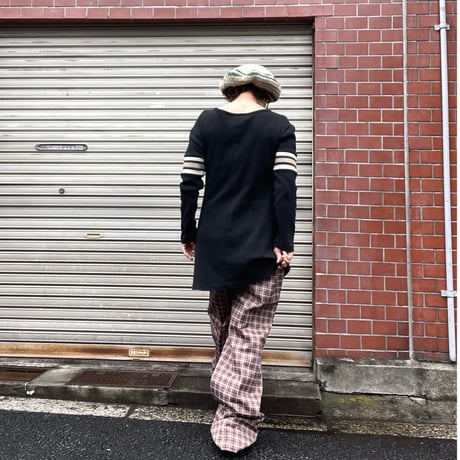 [USED] ボーダー Aライン リブロンtee