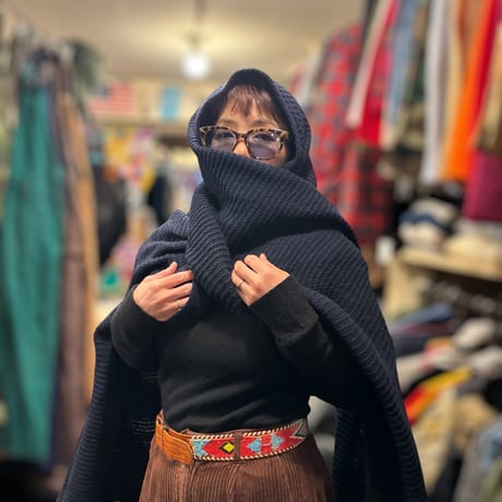 [USED] NAVY ニットマフラー