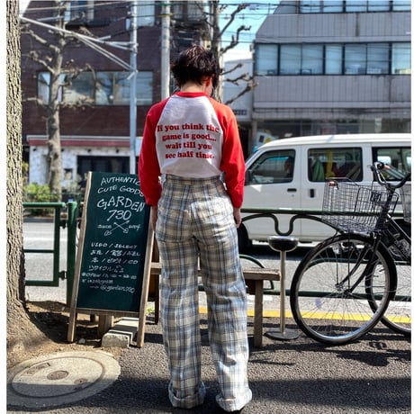 [USED] VINTAGE チェック柄フレア PANTS♡