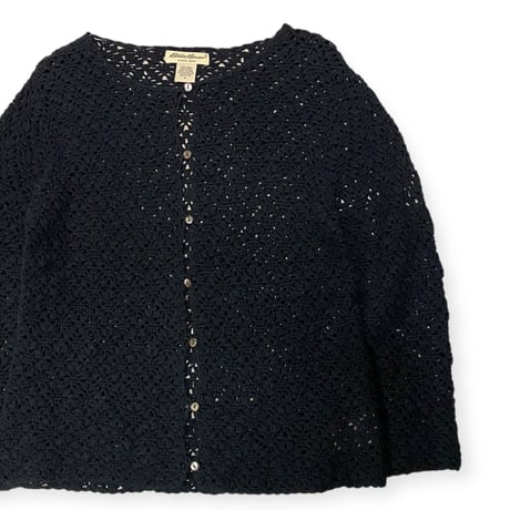 [USED] "Eddie Bauer" クロシェニットカーディガン