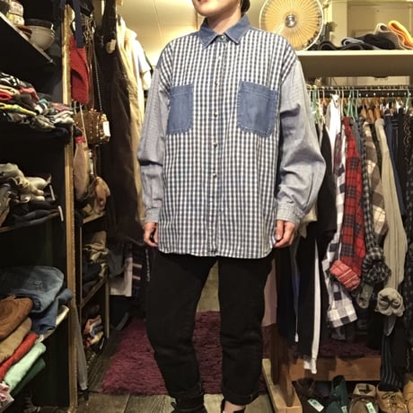 [USED] デニムパターンシャツ