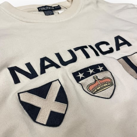 [USED] ”nautica” WHITE COTTON SWEAT