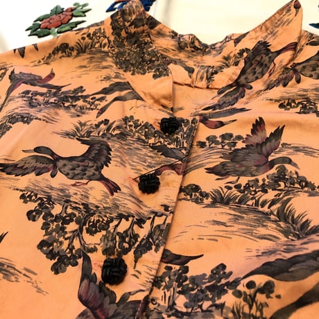 [USED] 珍しい〜カモ柄チャイナシャツ