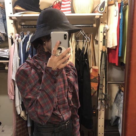 [USED] BLACK つば広HAT♡