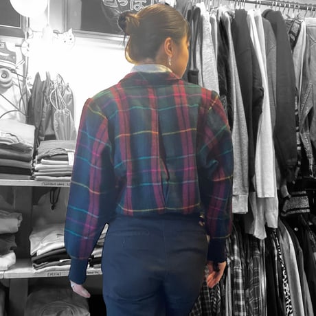 [USED]ショート丈 チェックJacket