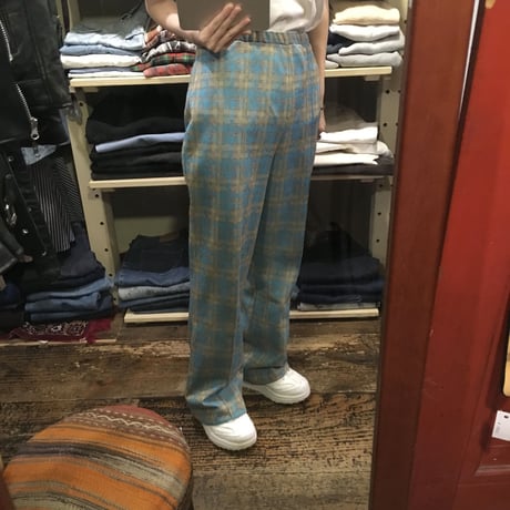 [USED] チェック柄 POLY PANTS