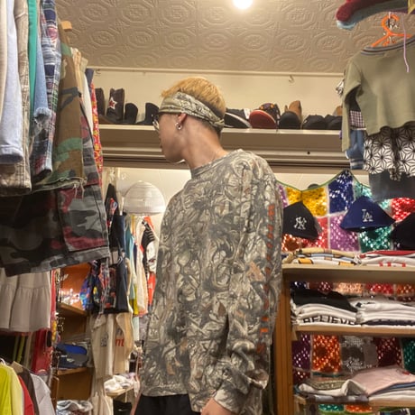 [USED] 袖プリ RealTree CAMO ロンTee