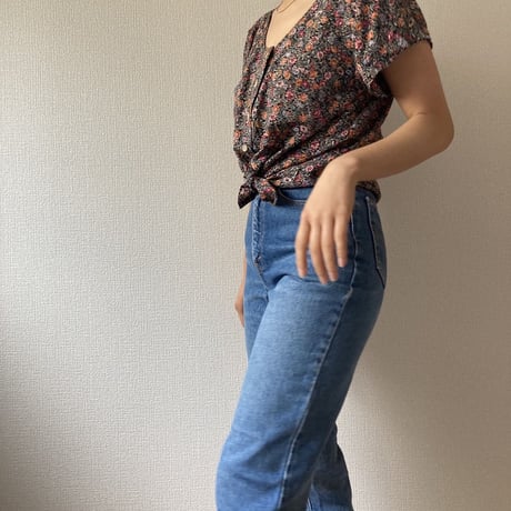 [USED] 花柄レーヨンTOPS