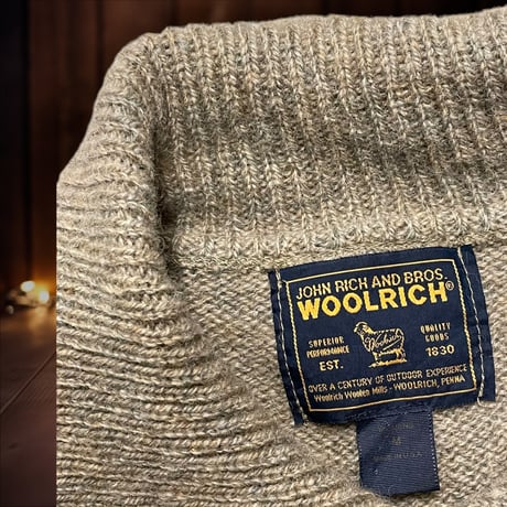 [USED] WOOL RICH モスグリーン FULL ZIP ニット