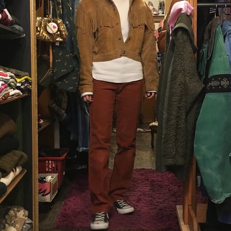 [USED] High-waist オレンジコーデュロイPANTS
