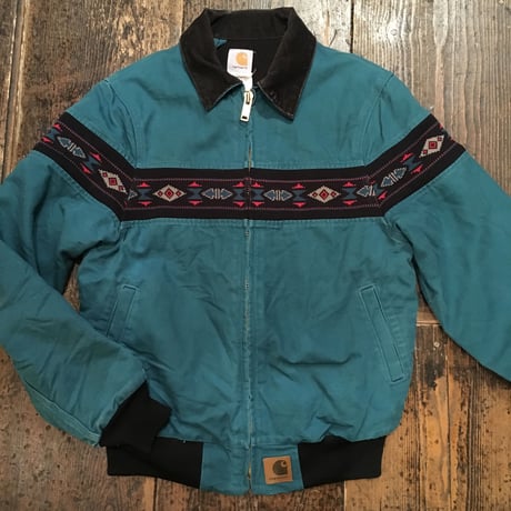 [USED] Carhartt 柄入り ダック JKT (グリーン/エンジ)