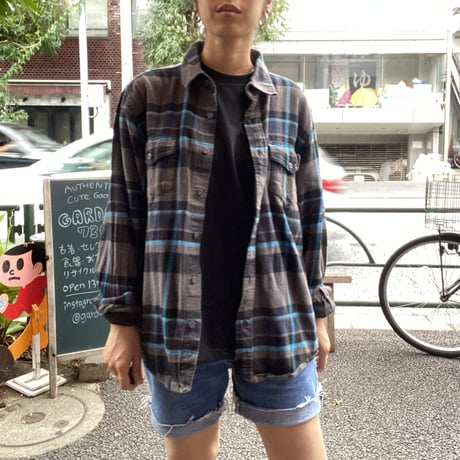 [USED] OP渋色チェック ネルシャツ