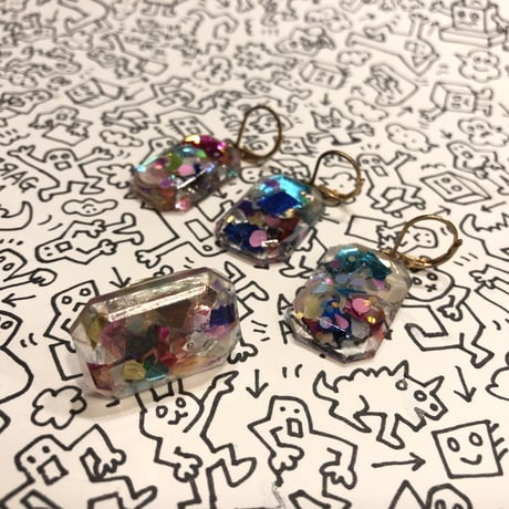 [BENICOTOY] クリア  キラキラ宝石ピアス